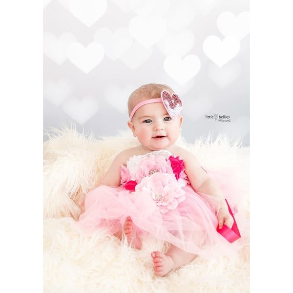 Silver Heart Bokeh Photography Backdrop