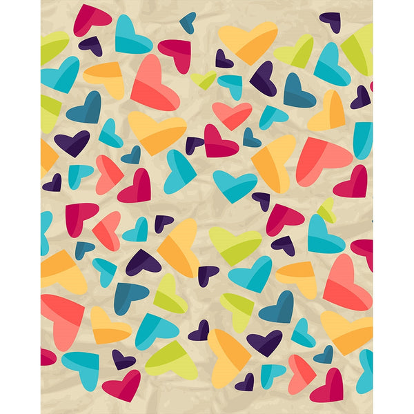 Colorful Hearts Printed Backdrop