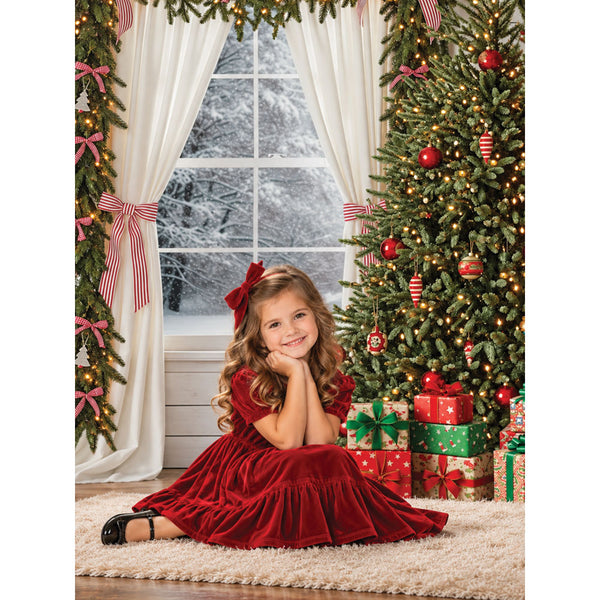 White Christmas Window Backdrop