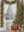 Photo Backdrop of White Christmas Window with red decorated tree