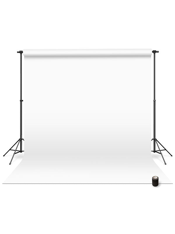white backdrop hanging on stands