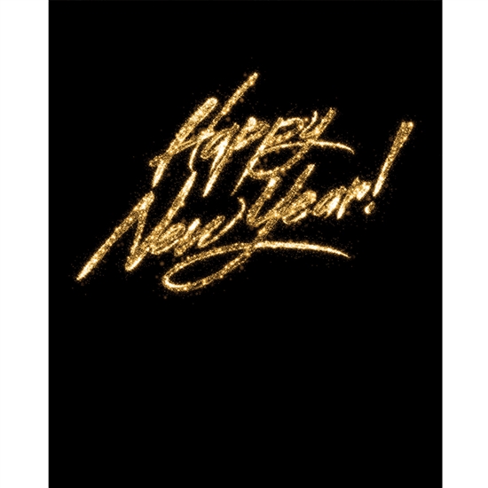 Gold Glitter New Year Printed Backdrop